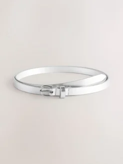 zilver/goud - PU Skinny Riemen 2 Pakket