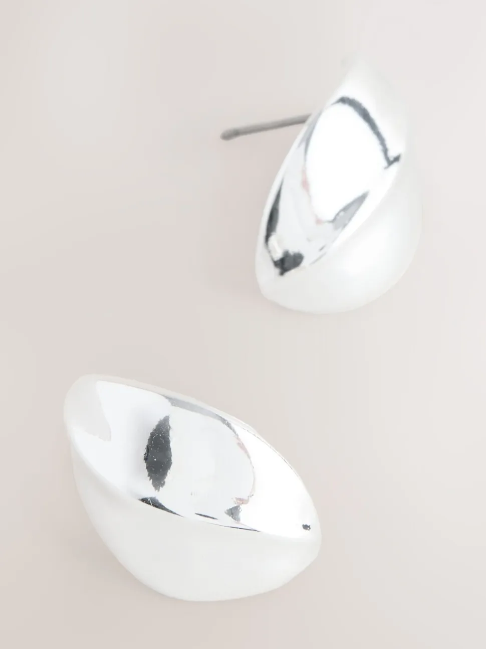 Zilverkleurig - Bouton Stud Earrings