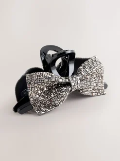 Zilverkleurig - Bow Sparkle Claw Clip