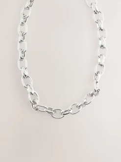 Zilverkleurig - Double Link Chunky Chain Necklace