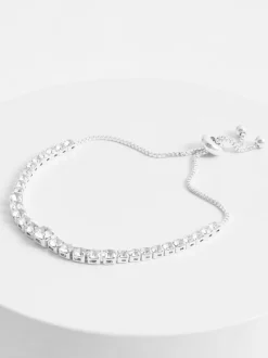 Zilverkleurig - Glinsterende armband met maatverloop