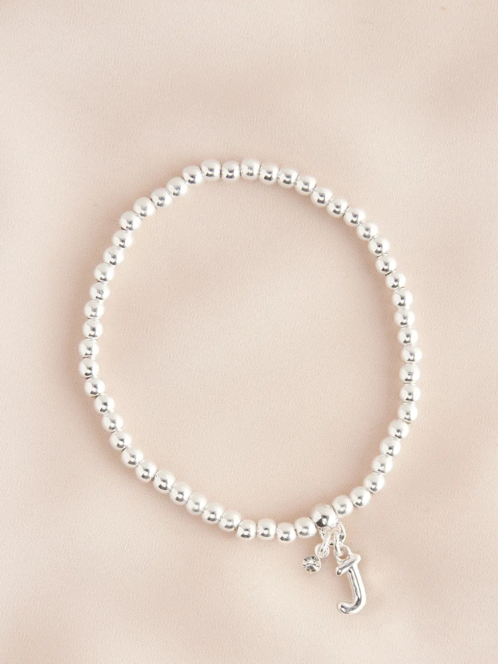 Zilverkleurig - Letterarmband met stretch