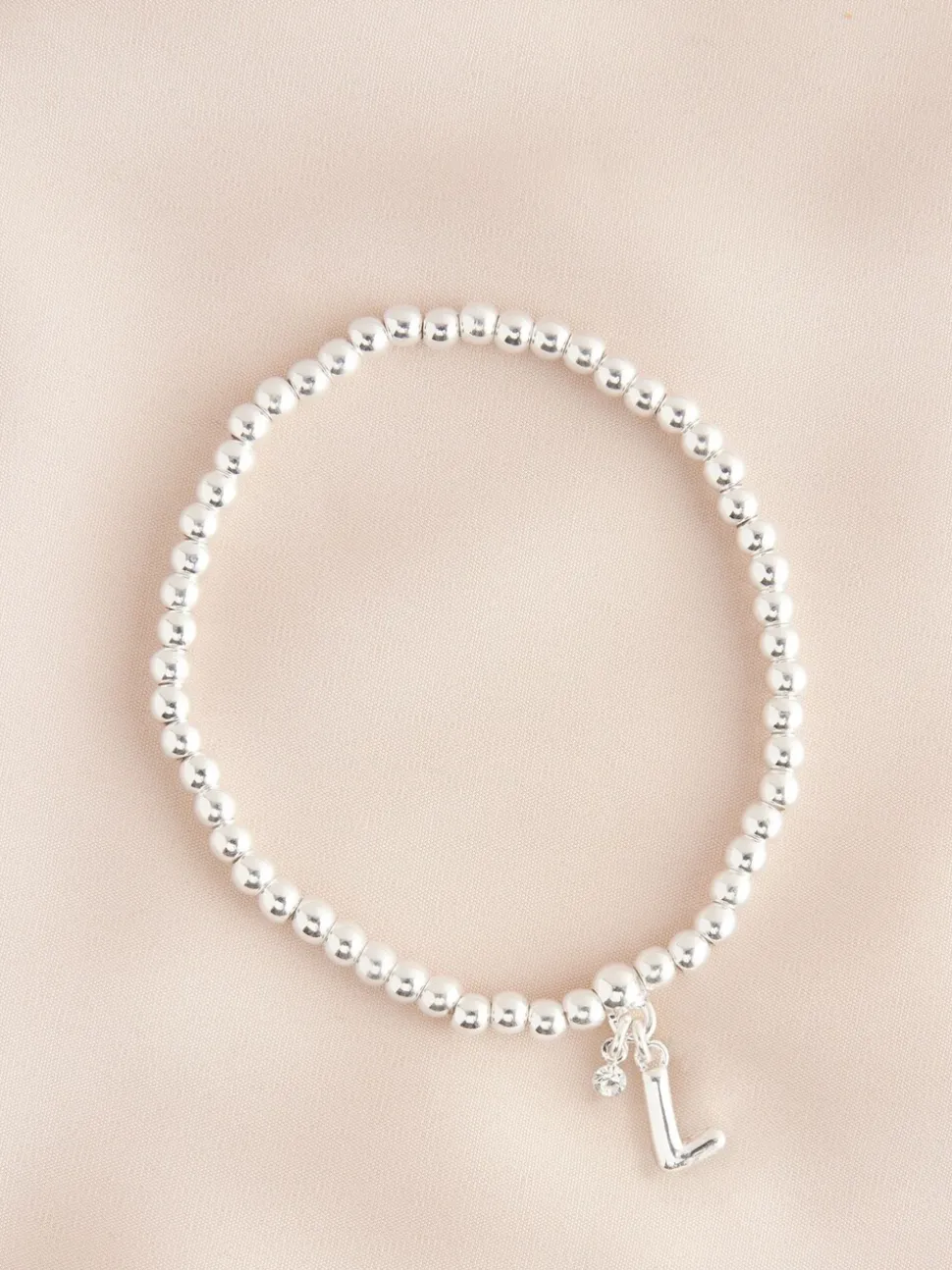 Zilverkleurig - Letterarmband met stretch