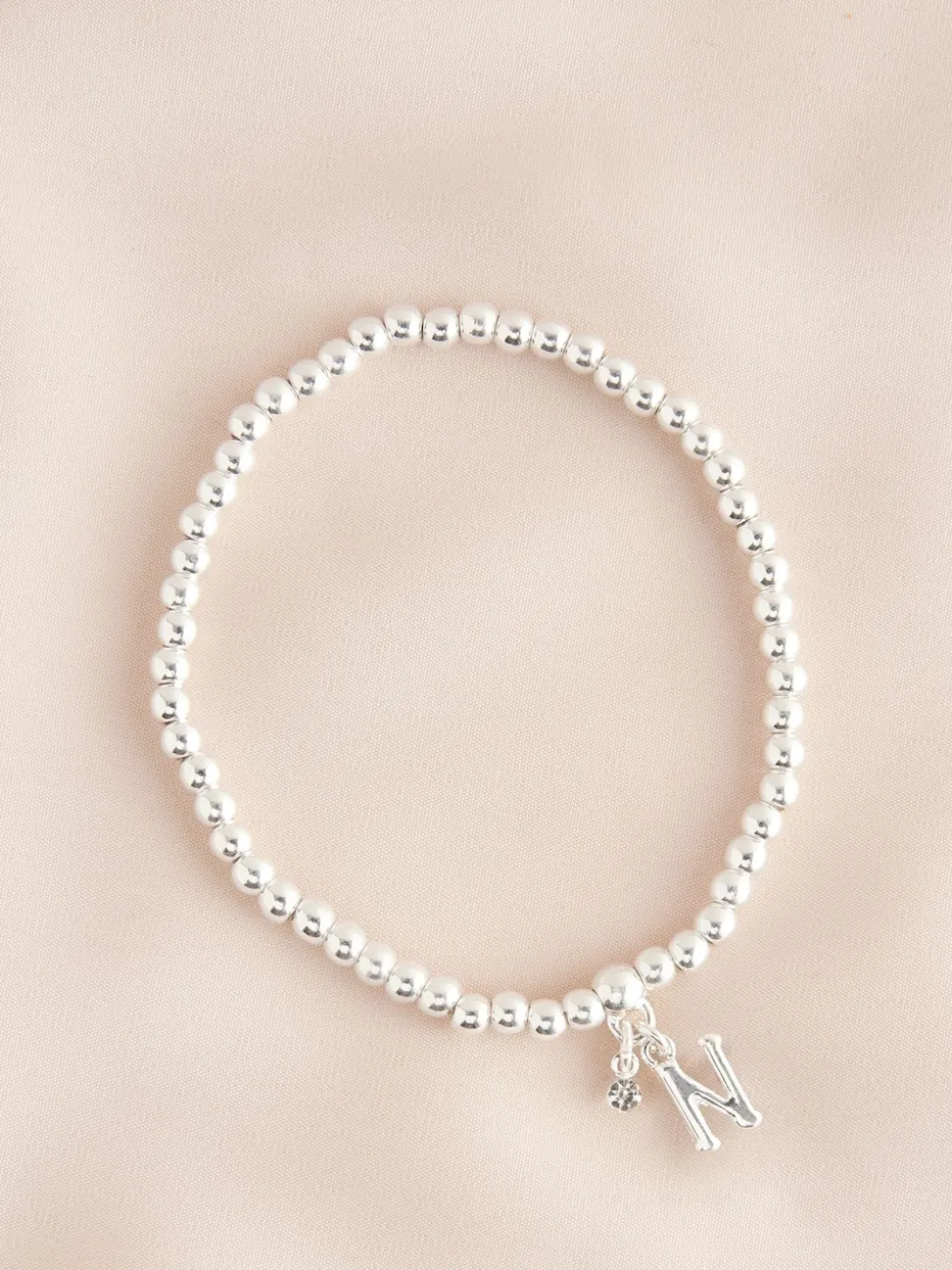 Zilverkleurig - Letterarmband met stretch