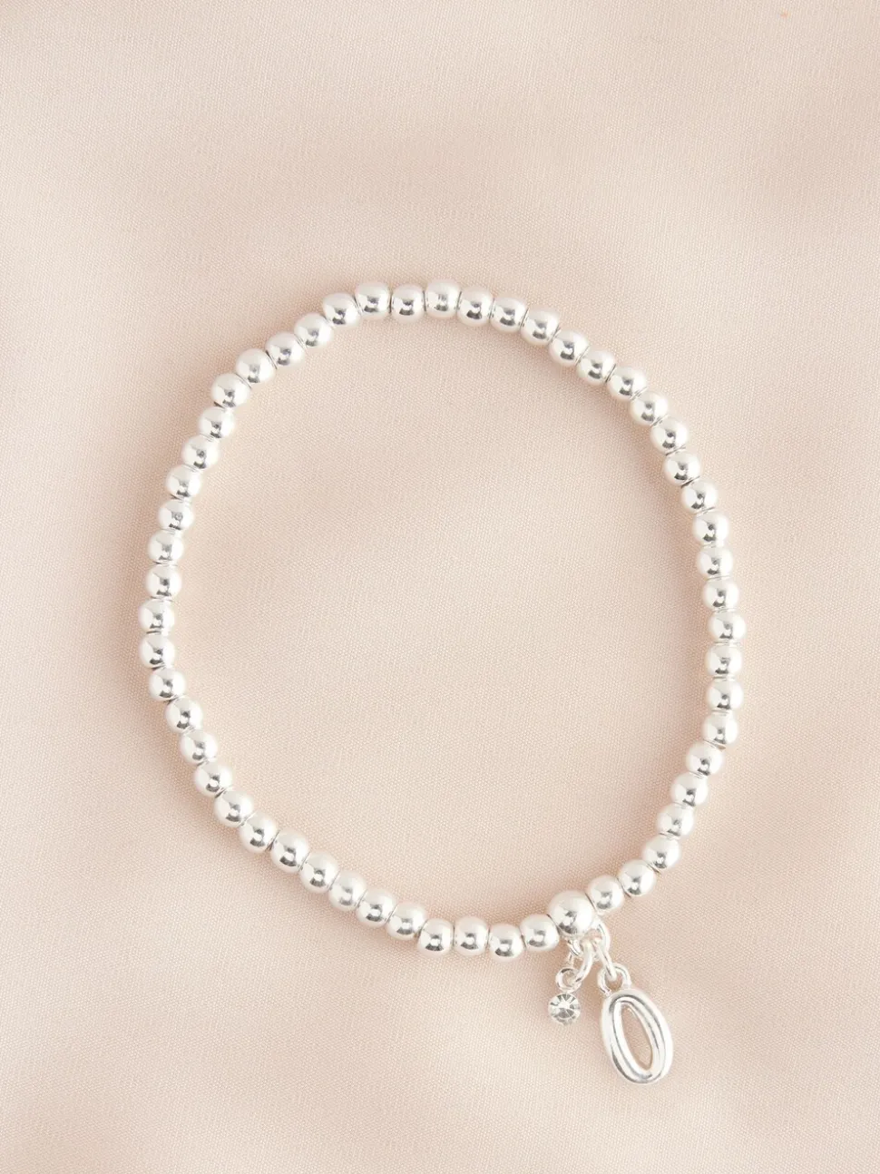Zilverkleurig - Letterarmband met stretch