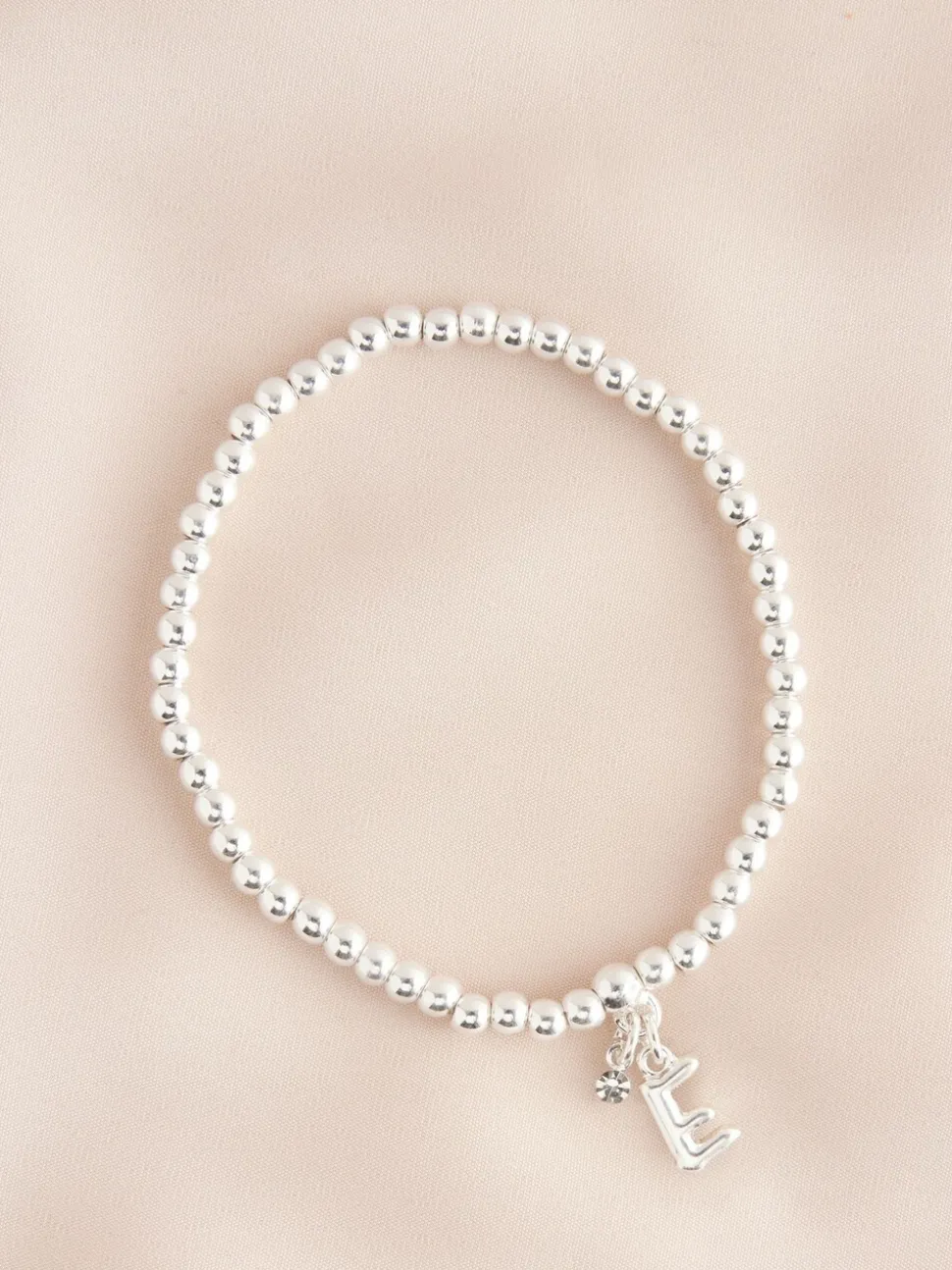Zilverkleurig - Letterarmband met stretch