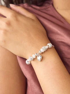 Zilverkleurig - Pearl Effect Popcorn Beaded Pully Bracelet