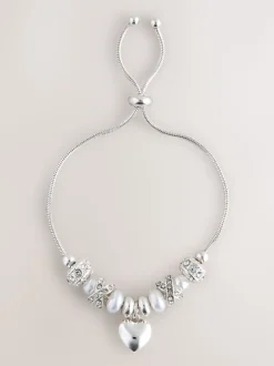Zilverkleurig - Pearl Effect Popcorn Beaded Pully Bracelet