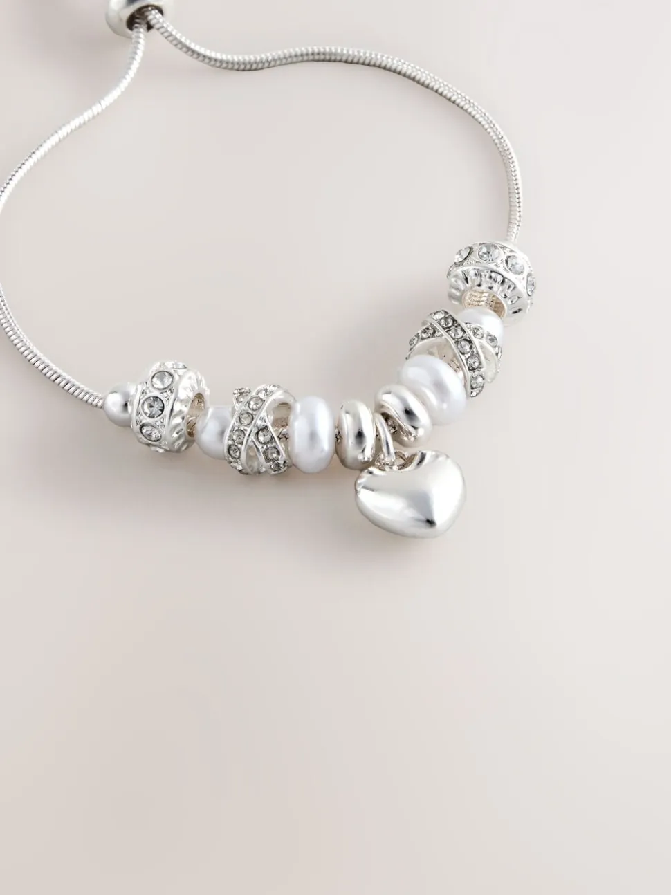 Zilverkleurig - Pearl Effect Popcorn Beaded Pully Bracelet