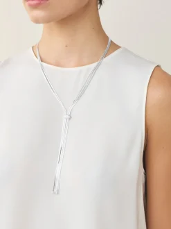Zilverkleurig - Slinky Chain Y Profile Necklace