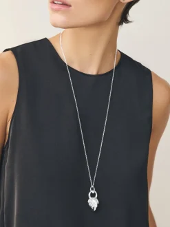 Zilverkleurig - Stacked Hoop Pendant Necklace