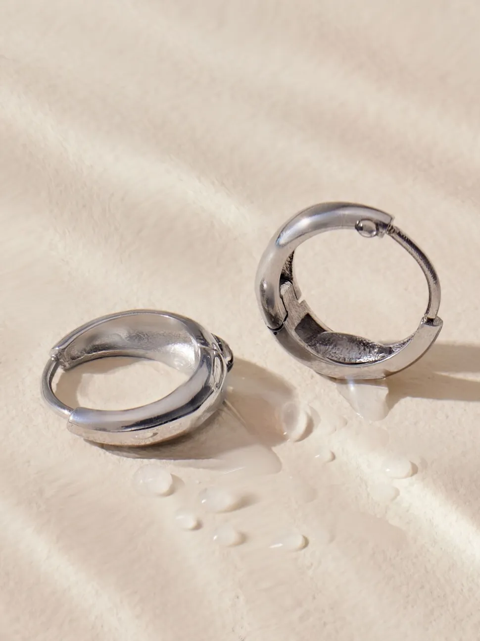 Zilverkleurig - Stainless Steel Huggie Hoop Earrings