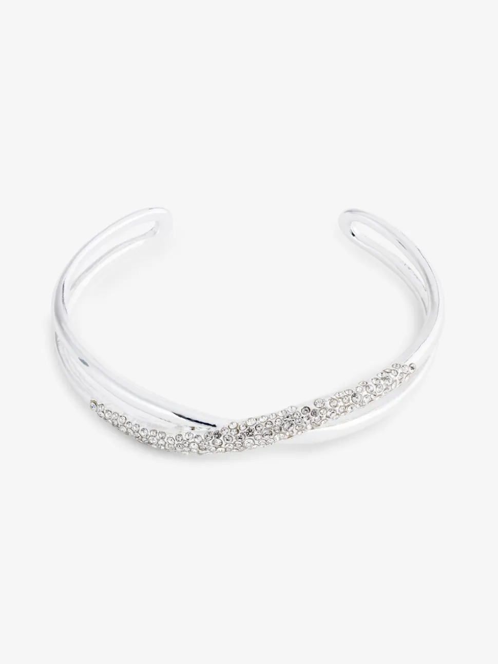 Zilverkleurig - Twist Sparkle Cuff Bracelet