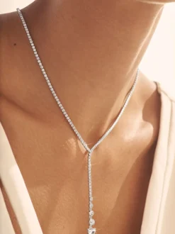 Zilverkleurig - Y-ketting met ronde schakels