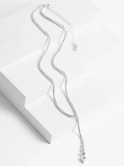 Zilverkleurig - Y-ketting met ronde schakels