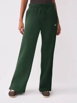 Zilverspar Groen - Nike Sportswear Phoenix Fleece High Waisted Wide Leg Joggers