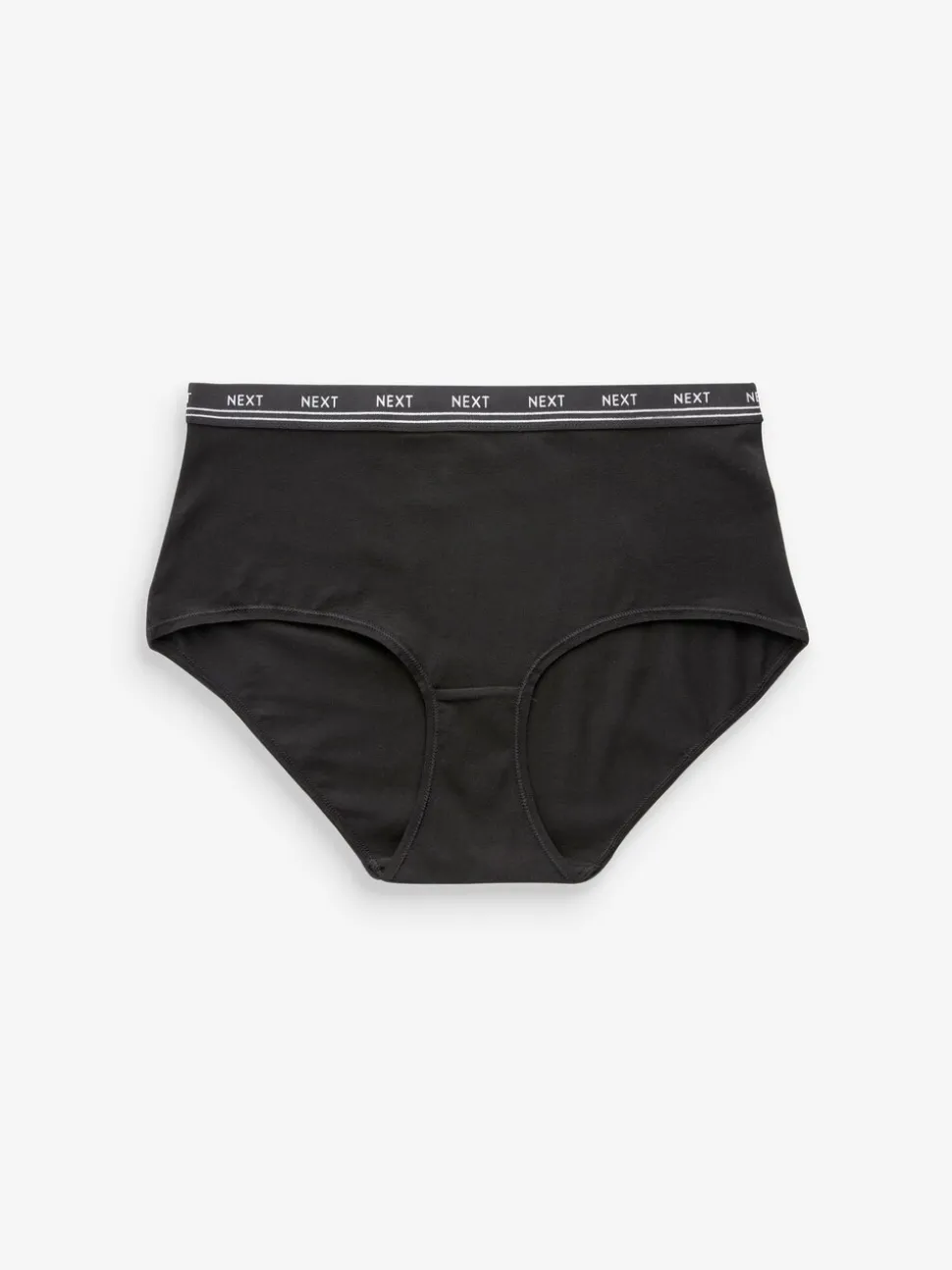 Zwart - 4 Katoenen slipjes met logotailleband