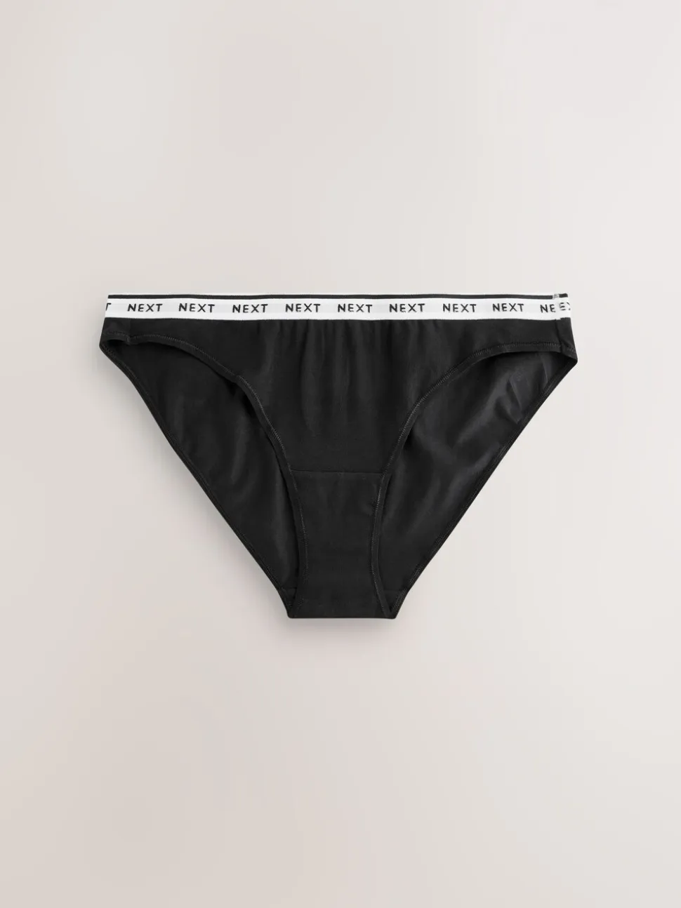 Zwart - 10 Katoenen slipjes met logotailleband