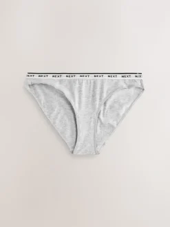 Zwart - 10 Katoenen slipjes met logotailleband