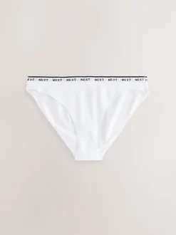 Zwart - 10 Katoenen slipjes met logotailleband