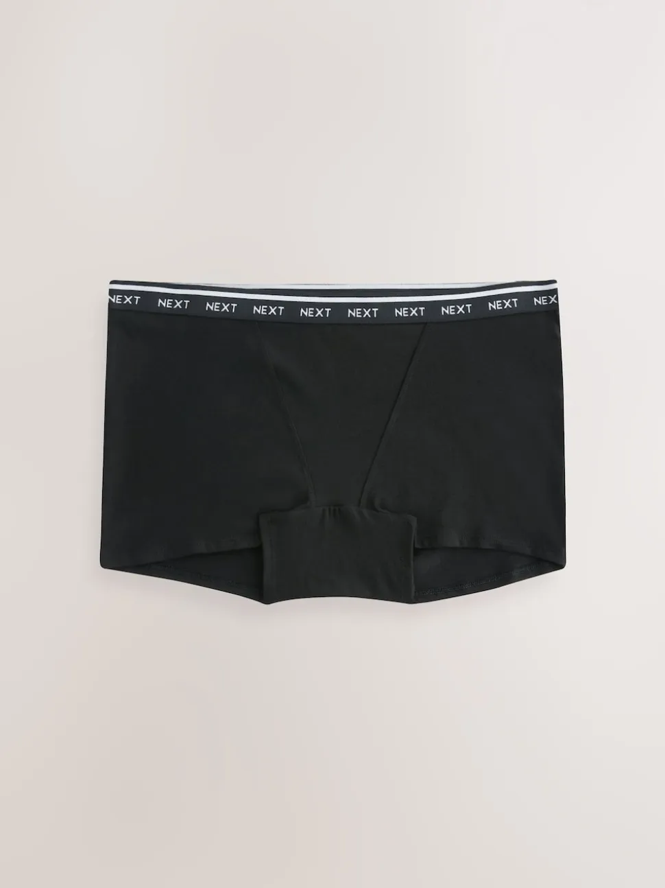 Zwart - 4 Katoenen slipjes met logotailleband