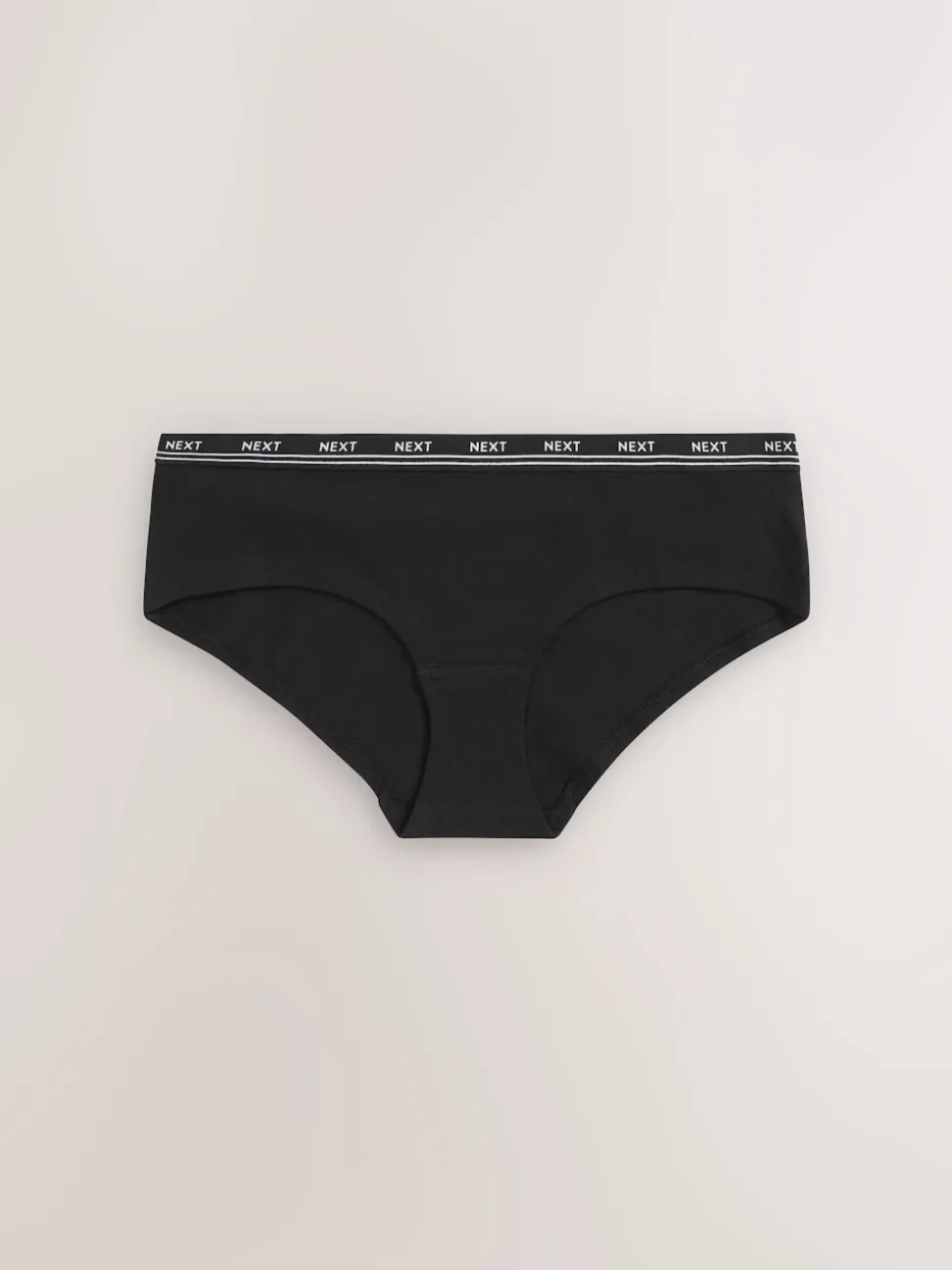 Zwart - 4 Katoenen slipjes met logotailleband