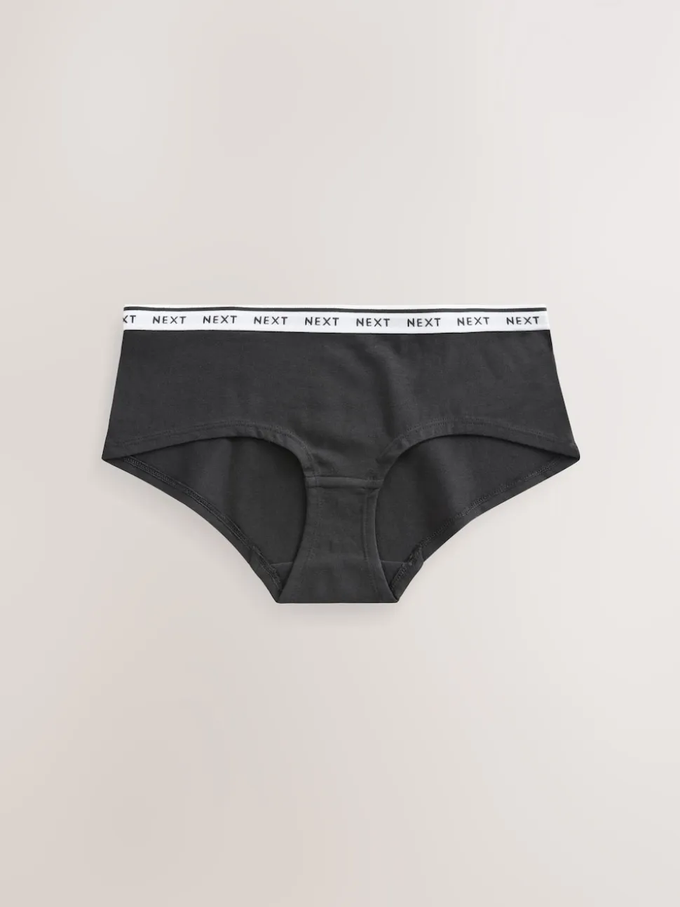 Zwart - 7 Katoenen slipjes met logotailleband