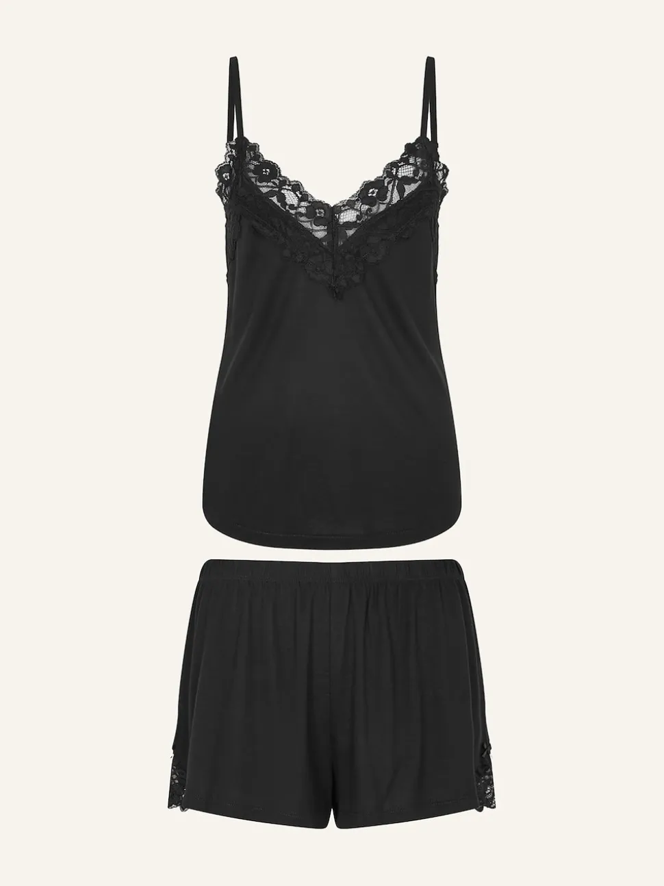 Zwart - Accessorize - Korte pyjama met kanten randje