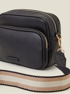 Zwart - Accessorize cameratas met dubbele rits