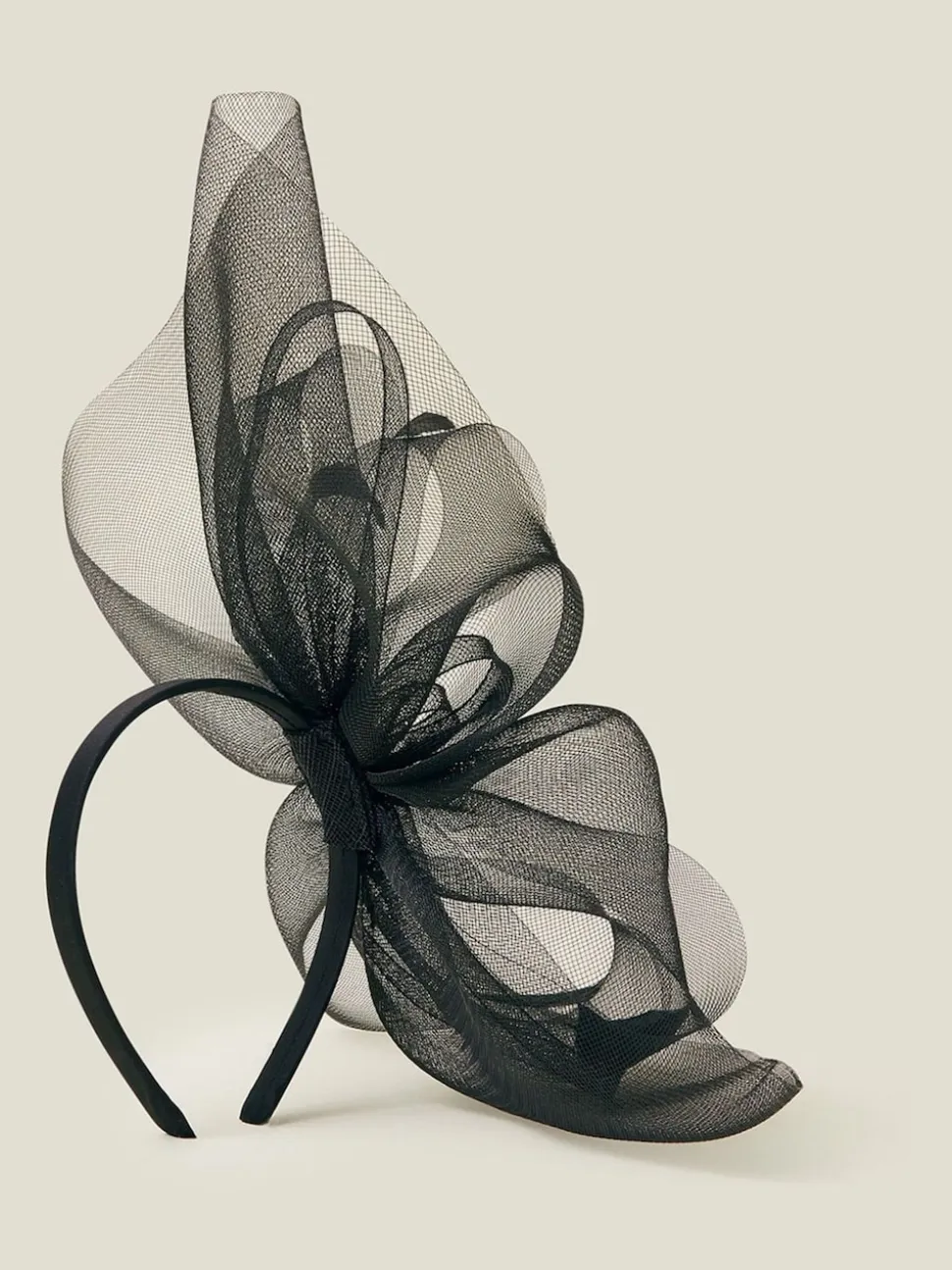 Zwart - Accessorize Large Rhea Crin Fascinator