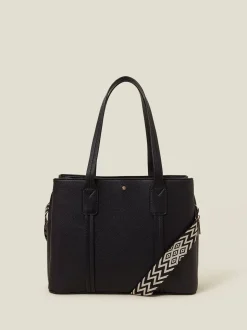 Zwart - Accessorize Webbing Strap Tote Bag