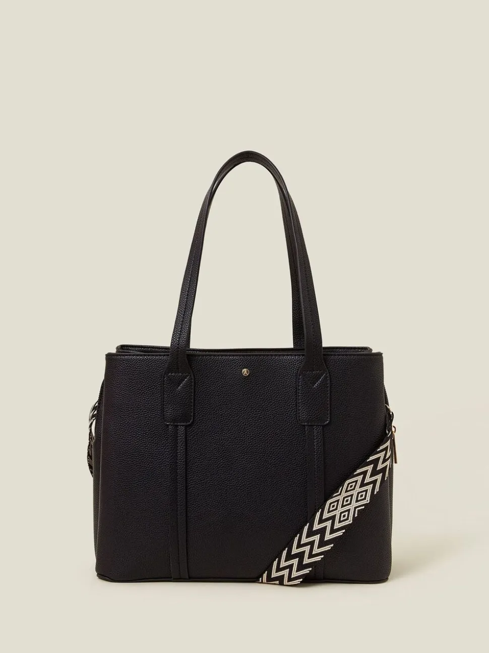 Zwart - Accessorize Webbing Strap Tote Bag