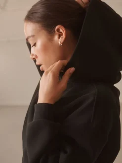 Zwart - Actieve cropped hoodie