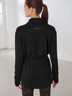 Zwart - Active Cowl Neck Sweat Top