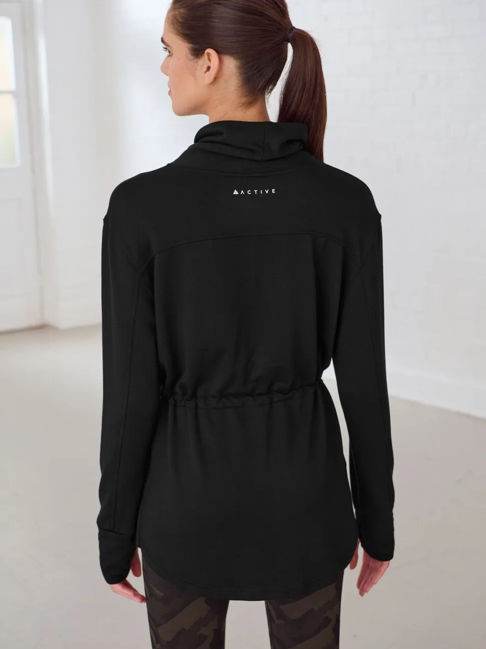Zwart - Active Cowl Neck Sweat Top