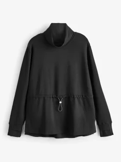 Zwart - Active Cowl Neck Sweat Top