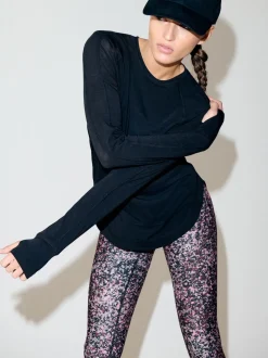 Zwart - Active Crew Neck Long Sleeve T-Shirt