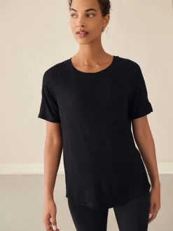 Zwart - Active Lichtgewicht T-shirt met ronde hals en korte mouwen