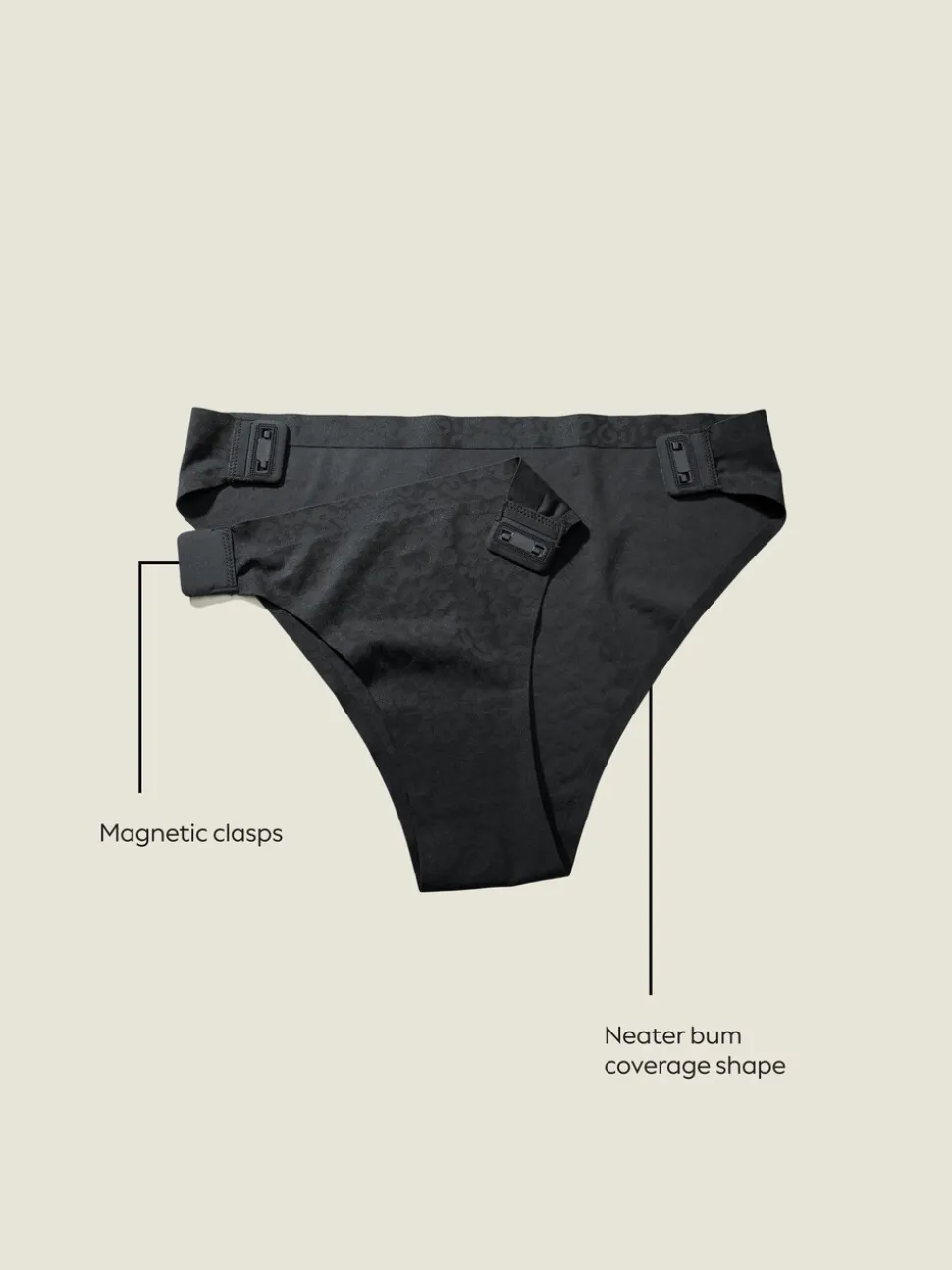 Zwart - Adaptive Animal Jacquard Knickers