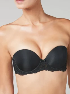 Zwart - A-DD strapless push-up beha met drievoudige boost