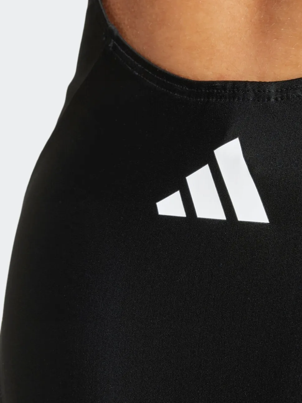Zwart - adidas 3 badpak met strepen en V-rug