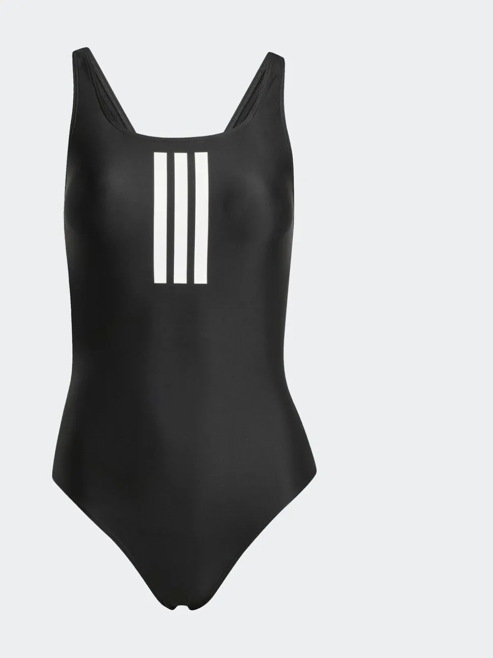 Zwart - adidas 3 badpak met strepen en V-rug