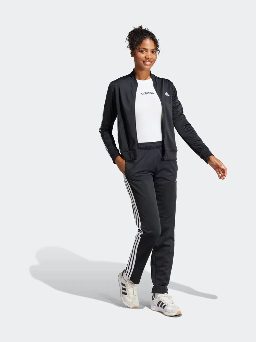 Zwart - adidas Essentials trainingspak met 3 strepen
