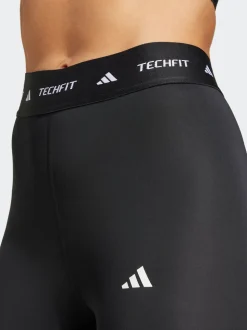 Zwart - adidas TECHFIT 7/8 High Rise Leggings