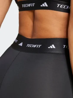 Zwart - adidas TECHFIT 7/8 High Rise Leggings