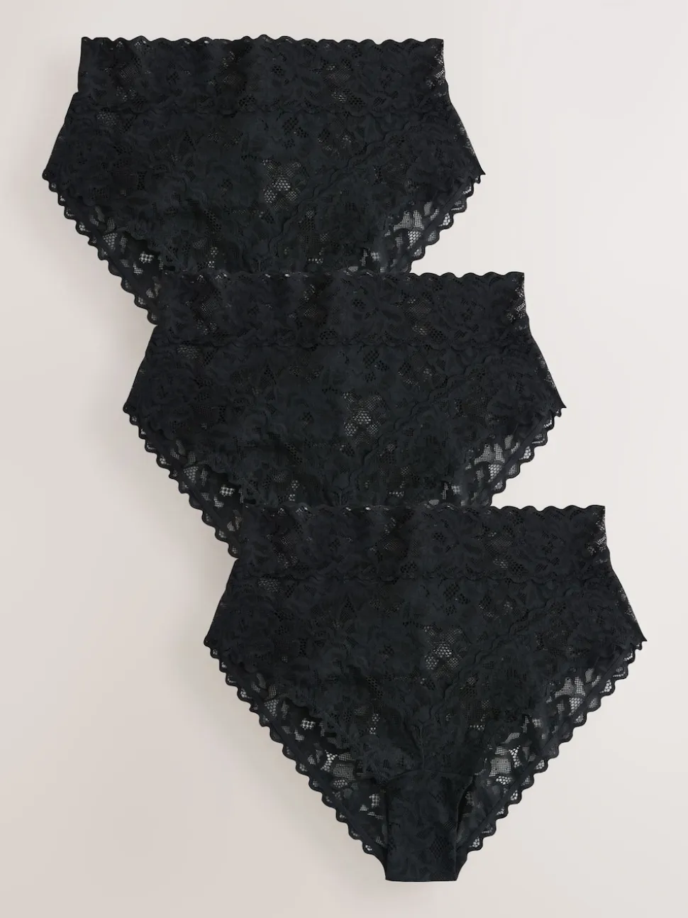 Zwart - All Over Lace Knickers 3 Pack