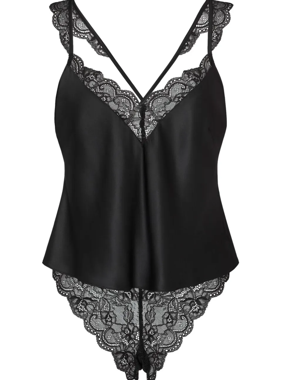 Zwart - Ann Summers Admiring Satin Lace Cami Set