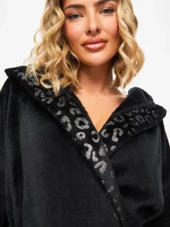 Zwart - Ann Summers Signature Sparkle Fluffy Robe