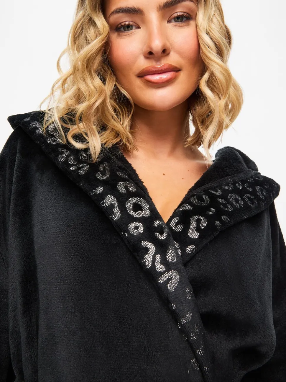 Zwart - Ann Summers Signature Sparkle Fluffy Robe