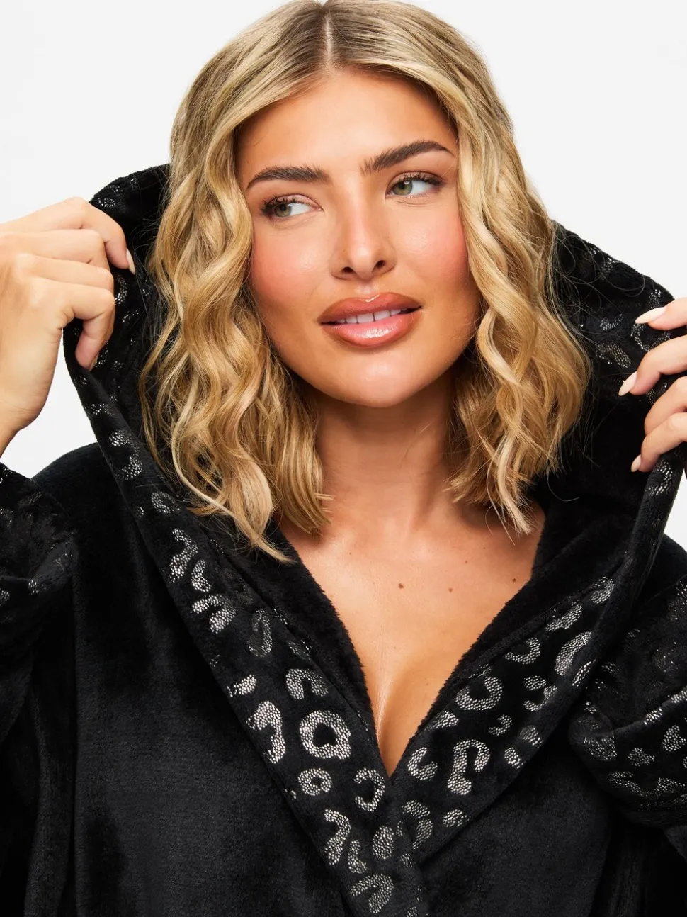 Zwart - Ann Summers Signature Sparkle Fluffy Robe